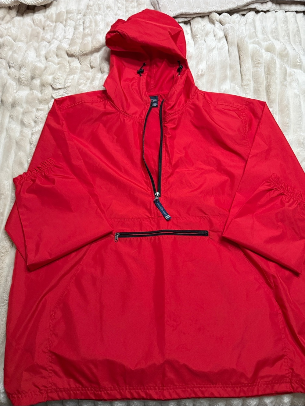 Charles River Apparel Bright Red Hooded Pullover Anorak